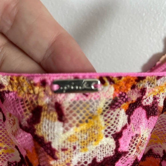 PINK Victoria's Secret Floral Lace push up Bralette - Pink and Orange size small - Picture 4 of 5